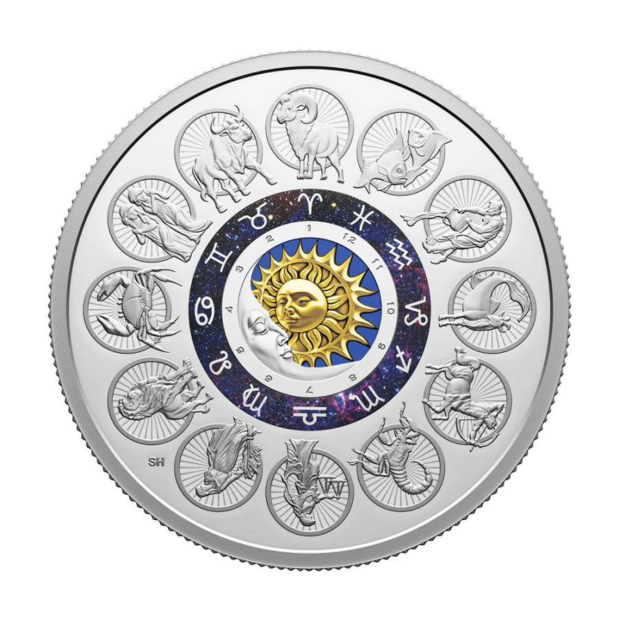 Silver Coin: Zodiac Signs 2024, 2 Ounces, Reverse (1)