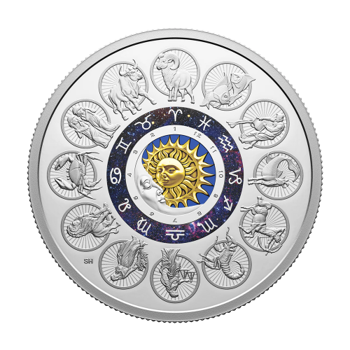 Silver Coin: Zodiac Signs 2024, 2 Ounces, Reverse (1)