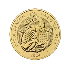 gold coin beasts of the Tudors Tudor dragon 1 ounce reverse