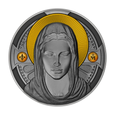 silver coin, Our Lady, 2000 CFA francs, reverse side