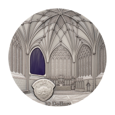 silver coin decorated with artistic Tiffany design on the reverse side 2