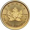 gold coin Canadian maple leaf 1/20 ounce reverse