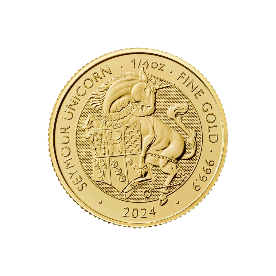 gold coin beasts of the Tudors unicorn Seymour 1.4 ounces reverse