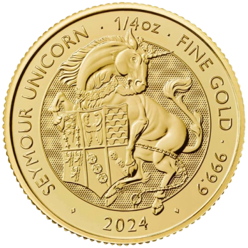 gold coin beasts of the Tudors unicorn Seymour 1.4 ounces reverse