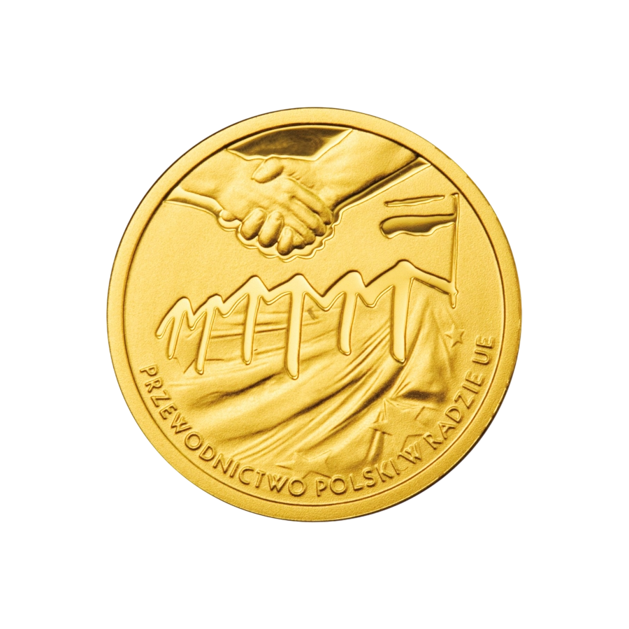 gold coin - Polish Presidency of the Council of the European Union - reverse