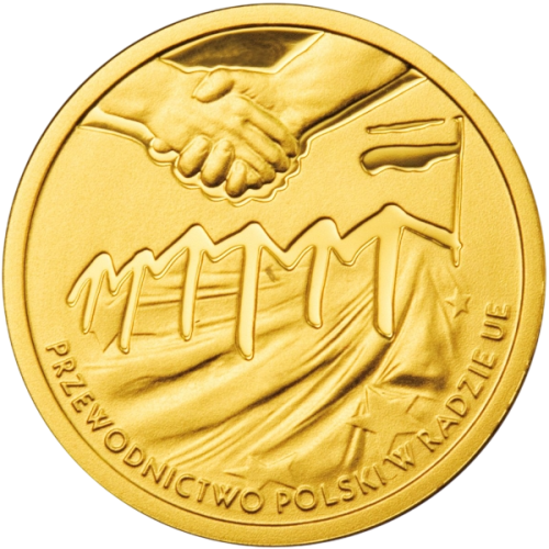 gold coin - Polish Presidency of the Council of the European Union - reverse