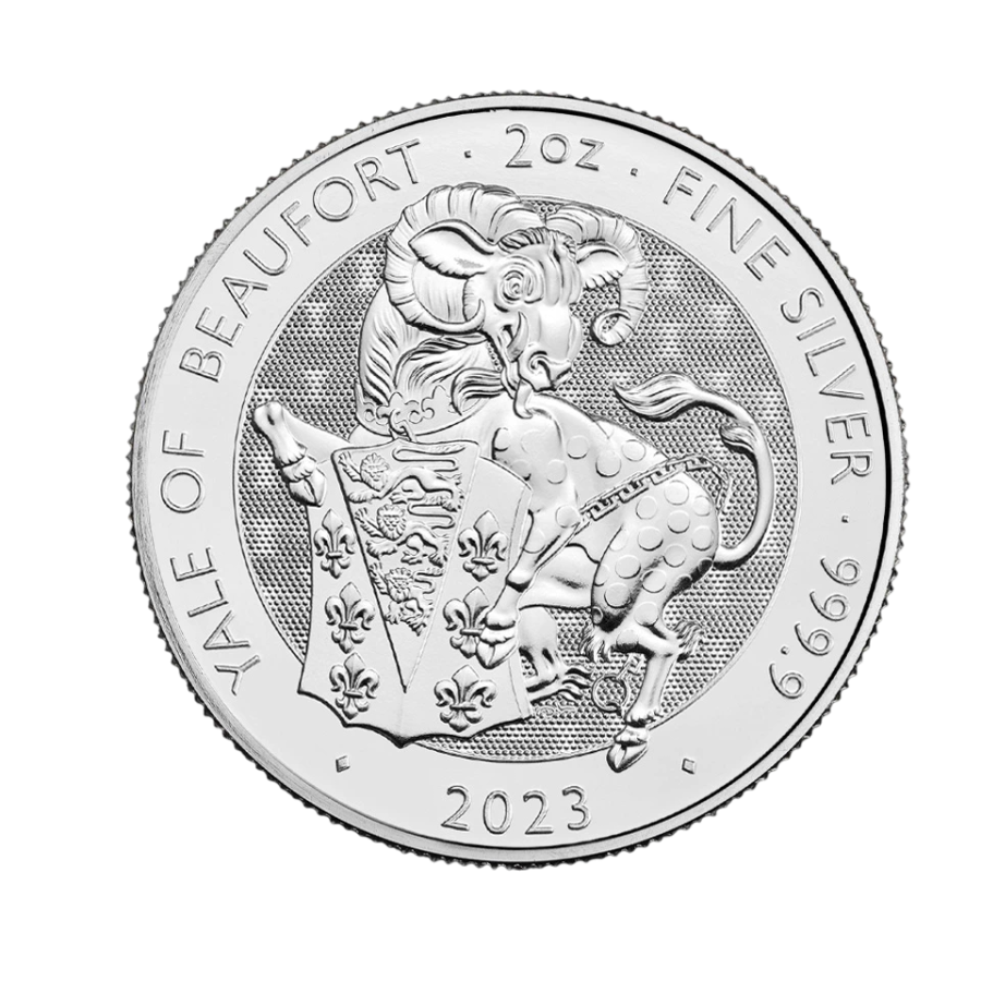 silver coin beasts of the Tudors Yale Beaufort 2 ounces reverse