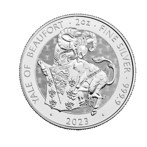 silver coin beasts of the Tudors Yale Beaufort 2 ounces reverse