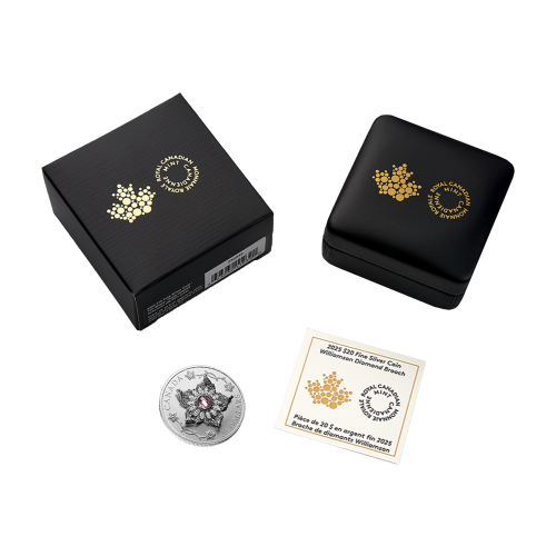 silver-coin-crown-jewels-diamond-brooch-williamson-2025-packaging