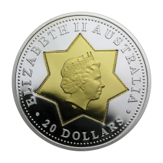 bi-metal coin commemorating the centenary of the Flower Federation, 2001, reverse side 2