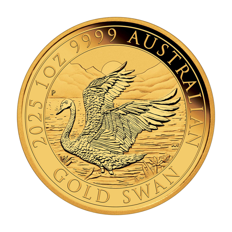 gold coin Australian swan 1 ounce reverse