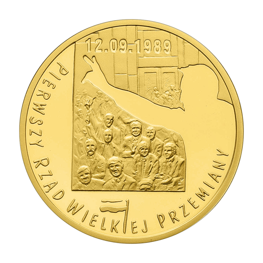 gold coin 200 zloty first row of the great transformation 2009 reverse