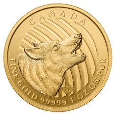 gold coin call of nature howling wolf 1 ounce gold reverse