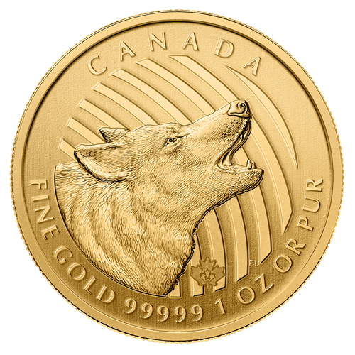 gold coin call of nature howling wolf 1 ounce gold reverse
