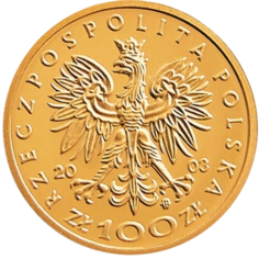 100 Złoty Gold Coin - Series of Polish Kings and Princes - Stanisław Leszczyński - 1704, 1709, 1733, 1736 - Reverse 2