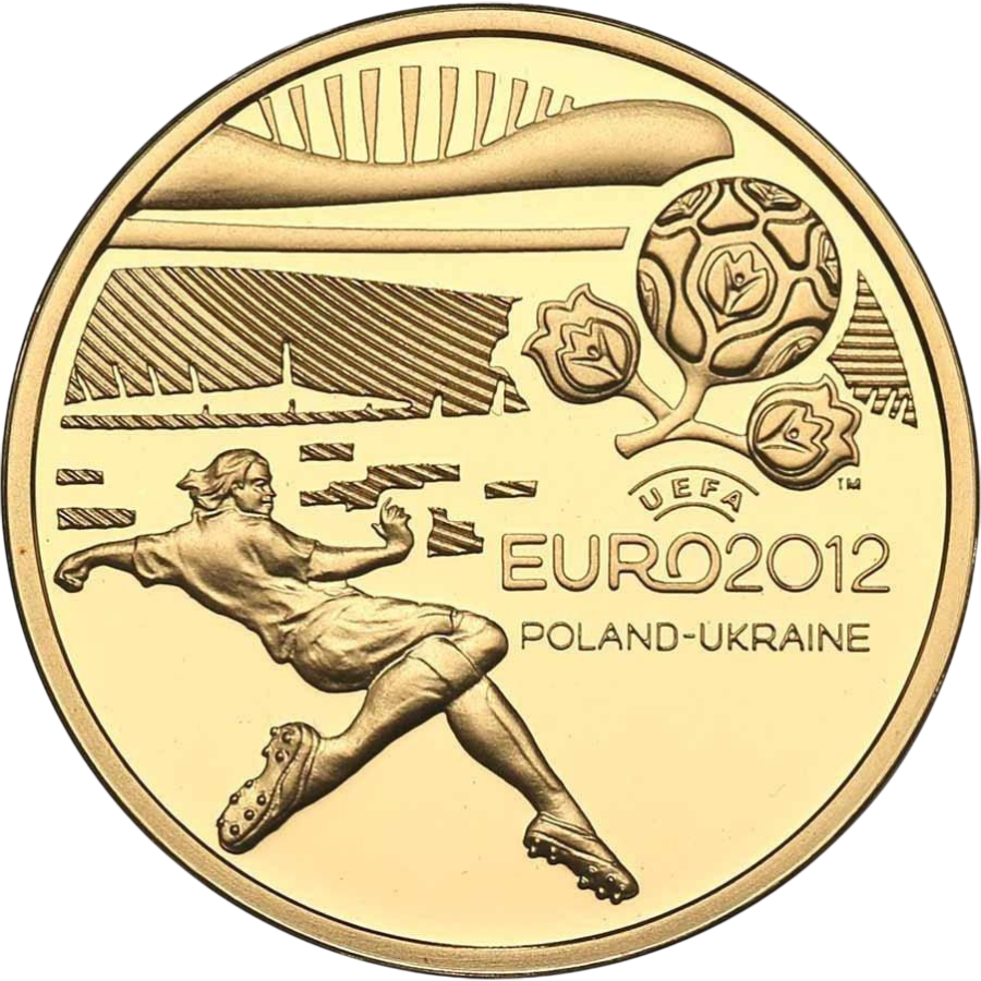 gold coin 100 zloty UEFA European Football Championship 2012 reverse