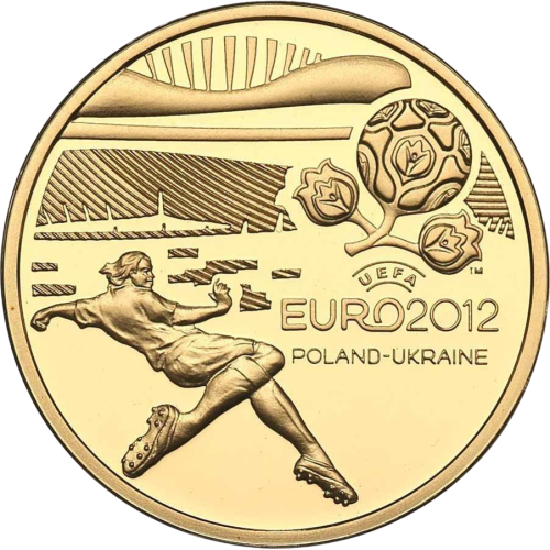 gold coin 100 zloty UEFA European Football Championship 2012 reverse