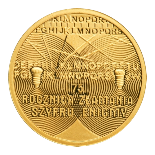 gold coin 100 zloty 75th anniversary of breaking the Enigma code reverse