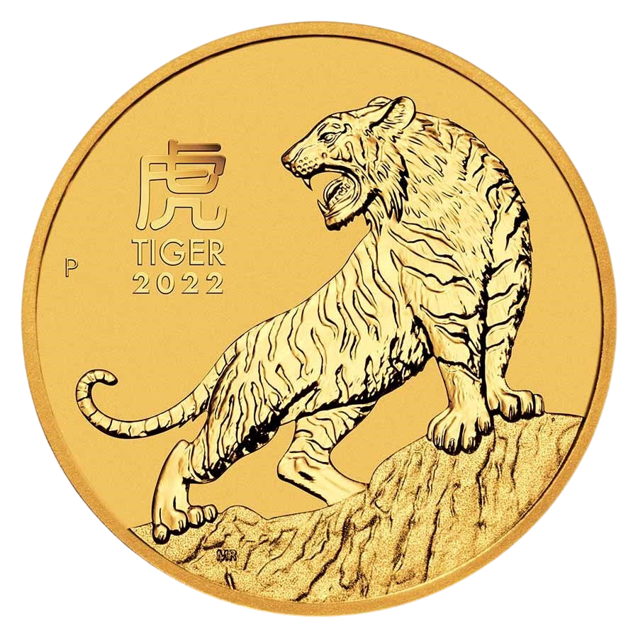 2022 Year of the Tiger Gold Coin – 1 Ounce Gold – Reverse Side