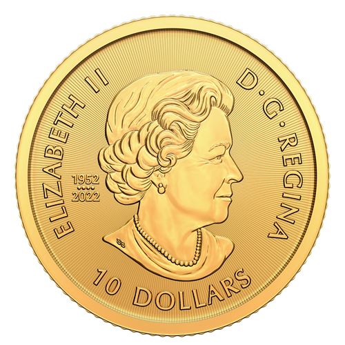 gold coin Canadian bison 1.4 ounces obverse