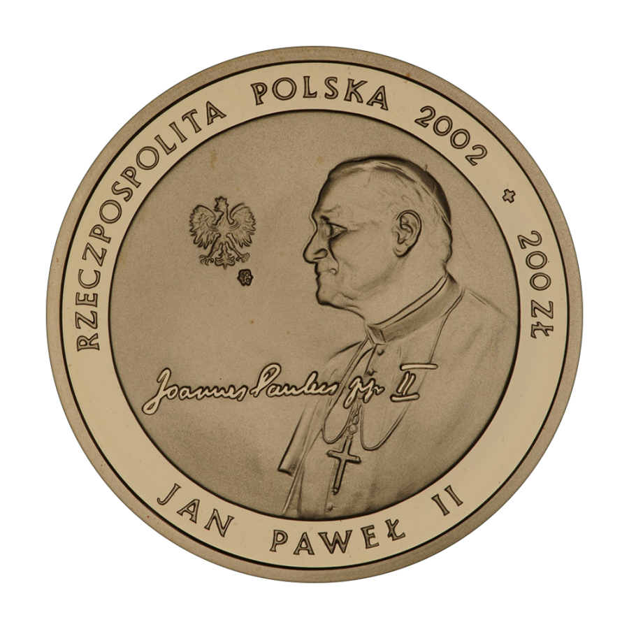 gold coin 200 PLN John Paul II 2002 obverse