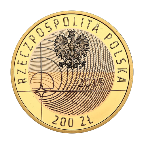 gold coin 200 PLN 100th anniversary of the Warsaw University of Technology 2015 obverse