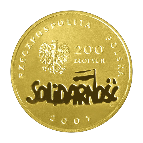 200-zloty-gold-coin-25th-anniversary-of-NSZZ-Solidarność-2005-obverse