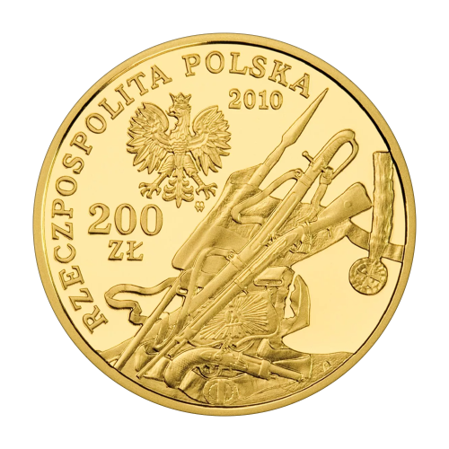 gold coin 200 zloty history of Polish cavalry Napoleon's Imperial Guard obverse