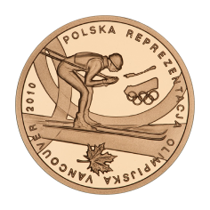 gold coin 200 PLN Polish Olympic team Vancouver 2010 reverse
