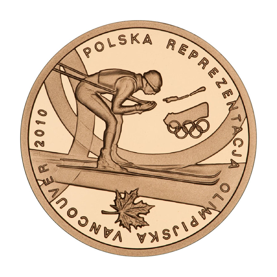 gold coin 200 PLN Polish Olympic team Vancouver 2010 reverse