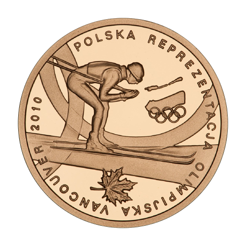 gold coin 200 PLN Polish Olympic team Vancouver 2010 reverse