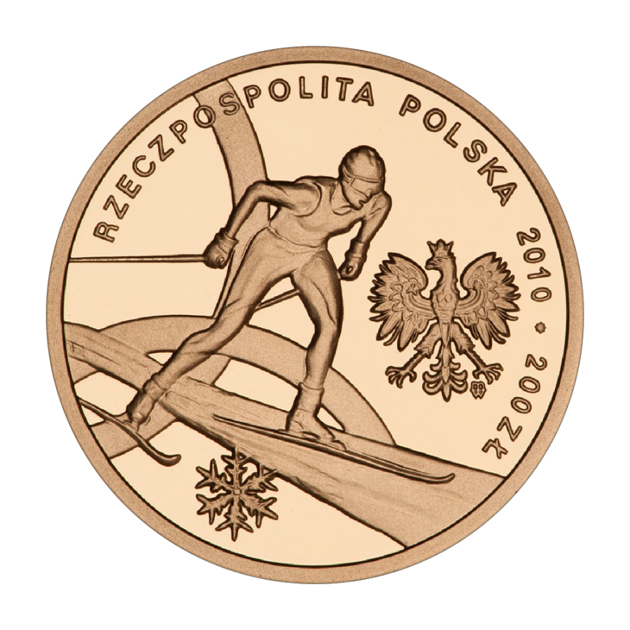 gold coin 200 PLN Polish Olympic team Vancouver 2010 obverse