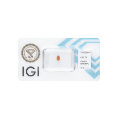 natural diamond 0.22 ct natural fancy intense yellow-orange pear modified brilliant SI1 VG